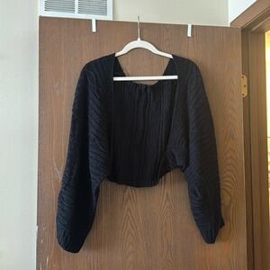 Solid Textured Crop Shrug Cardigan Size XL